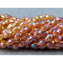 Намистини Скло овал 6*8мм, темне шампанське