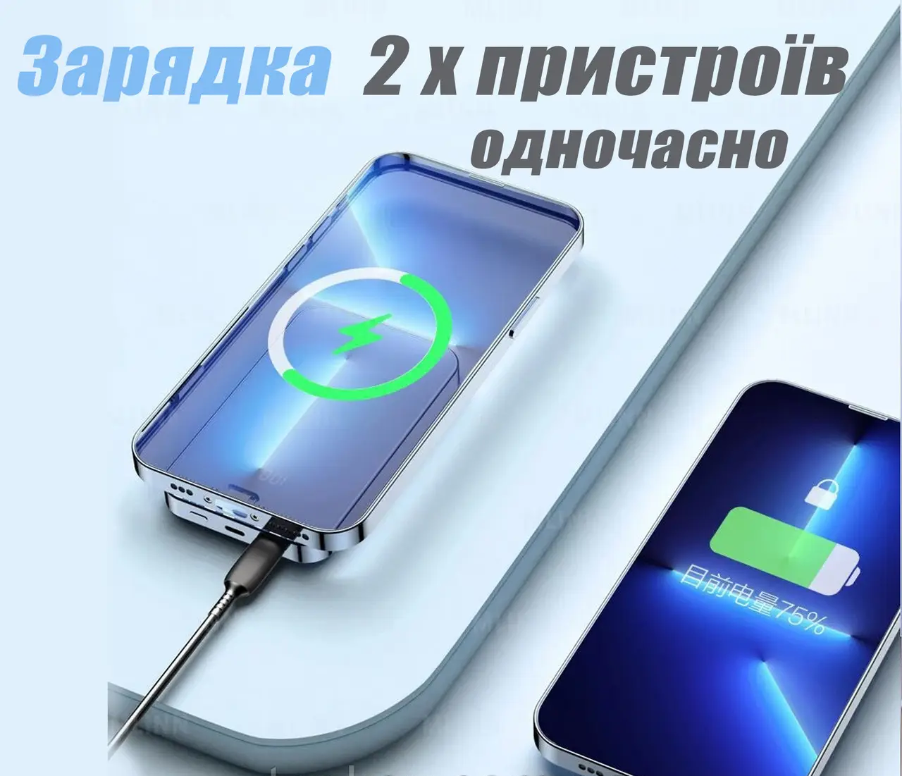 Портативная беспроводная универсальная мобильная батарея для iPhone MagSafe 5000mAh 22.5W (Power Bank) - фото 6 - id-p2053902830