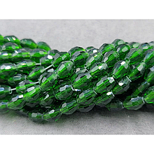 Намистини Скло овал 6*8мм, зелений