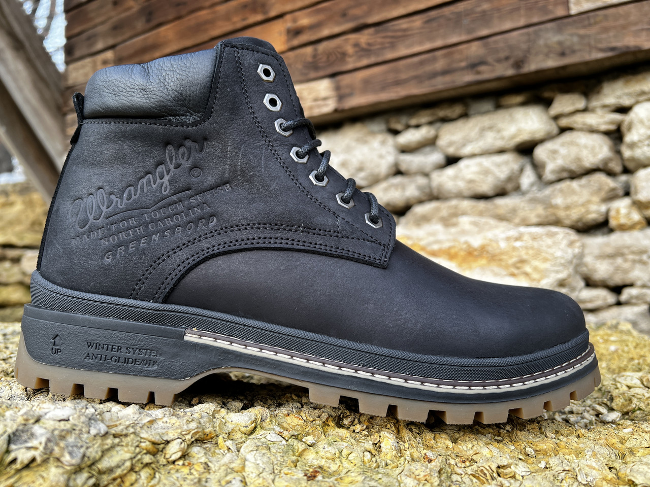 Черевики шкіряні зимові Wrangler Aviator Black, фото 1