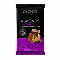 Шоколад молочний преміум зі шматочками мигдалю CACHET Milk Chocolate with Almonds 300 г (Бельгія)