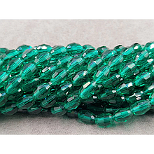 Намистини Скло овал 6*8мм, бірюзовий