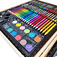 Дитячий набір для малювання на 150 предметів у дерев'яній валізі Kartal для творчості