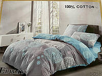 Комплект постельного белья сатин 5 предметов евро 2спальный голубой