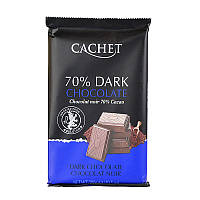 Шоколад екстра темный премиум Cachet Dark Chocolate 70% какао 300 г (Бельгия)