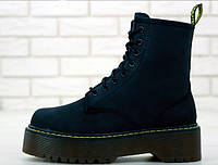 Женские демисезонные ботинки Dr. Martens Black (черные) высокие стильные повседневные Y11958