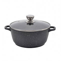 Каструля алюмінієва з кришкою і гранітним антипригарним покриттям 1.7 л Maestro MR-4218