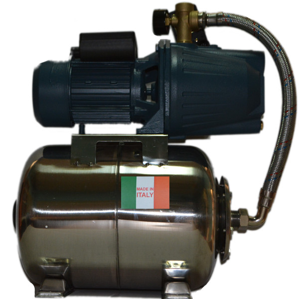 Насосна станція на базі насоса JET100L HWD(Grundfos) гарантія (чуг. довгий) на баку 24 л. Італія, нержавіюча