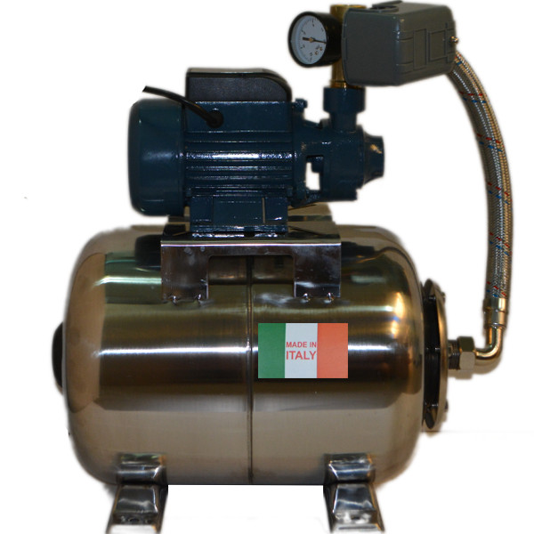 Насосна станція на базі насоса QB60/PKM60 HWD(Grundfos) гарантія 2 роки на баку 24 л. Італія, нержавіюча сталь