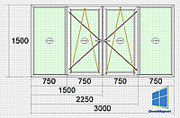 Балконна рама 3000 х 1500