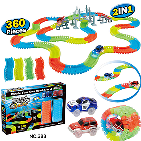 Гоночна траса з підсвічуванням Magic Tracks 360 деталей з 2 машинами Mega Set