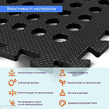 Підлога пазл перфорована - модульне покриття чорне 610x610x10мм (МР50) SW-00000660, фото 4