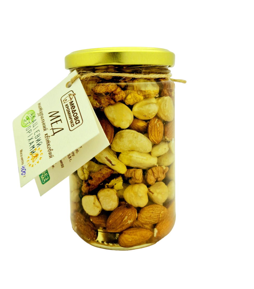 МЕДОМІКС з горішками ассорті 400г ТМ Медова Крамничка, фото 1