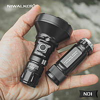 2в1 EDC Фонарь NIWALKER Blight N01 Black + Аккумулятор (750LM, 650м, USB-C, IP67, Два корпуса 18650+18350)