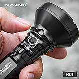 2в1 EDC Ліхтар NIWALKER Blight N01 Black + Акумулятор (750LM, 650м, USB-C, IP67, Два корпуси 18650+18350), фото 6