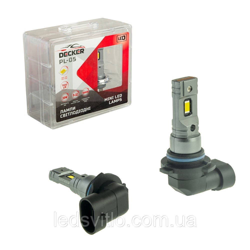 Світлодіодні лампи DECKER LED HB4 9006 12-24V (9-32V) 30W 7000Lm 5000K автомобільні (комплект 2шт)