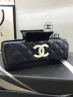 Заколка краб большой черный для волос с логотипом Chanel