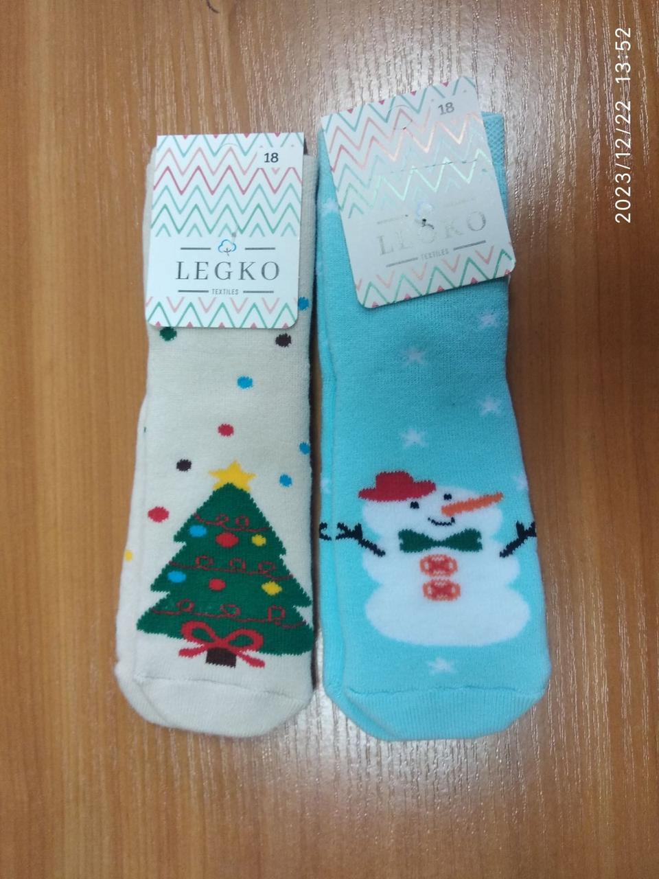 Шкарпетки дитячі Новорічні махрові з малюнком "Legko Exclusive" р.18