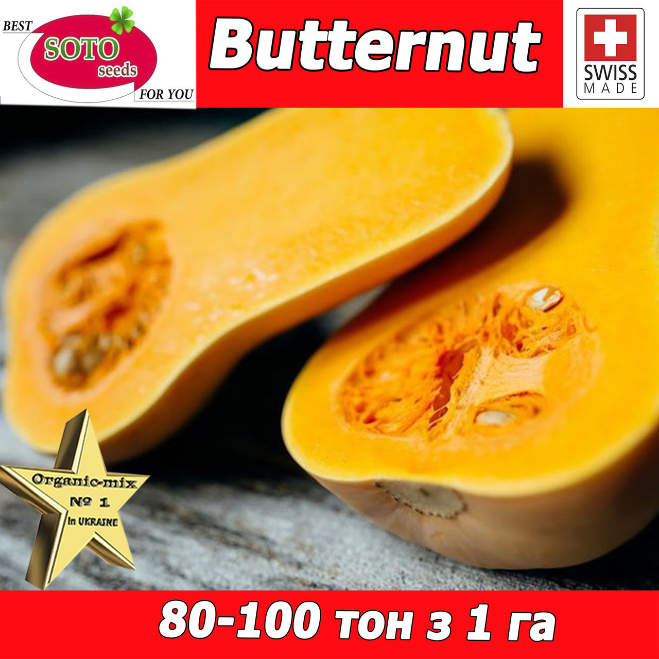Насіння, гарбуз Баттернат ТМ Soto Seeds (Швейцарія), проф пакет 500 грамів, фото 1
