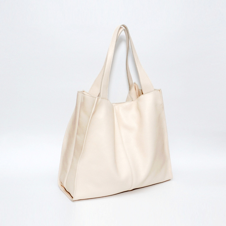 Шкіряна сумка модель 12кремовий флотар, фото 1