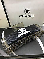 Заколка краб большой черный для волос с логотипом Chanel