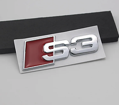 Емблема наліпка S3 AUDI (Ауди) - Хром 100х36 мм, фото 3