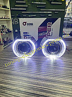 Автомобильные линзы Sigma Bi-LED SUPER 3.0" 3 дюйма светодиодные билед 90/100ватт 5500к с масками G137 Хром