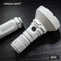 2в1 EDC Фонарь NIWALKER Blight N01 WHITE + Аккумулятор (750LM, 650м, USB-C, IP67, Два корпуса 18650+18350)