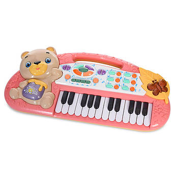 Дитячий синтезатор на 24 клавіші з музичними ефектами та записом CY-7064B Рожевий