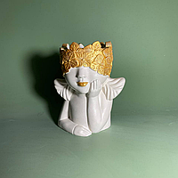 Гипсовый ангел, кашпо ангел небесный, кашпо для мха, кашпо для суккулентов, декоративный ангел