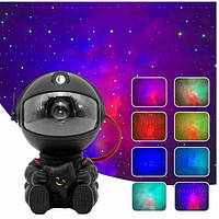 Лазерний нічник-проектор зоряного неба Астронавт із зіркою чорний