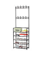 Вішалка для одягу для підлоги з полицями для взуття 60х28х172 см СТ-5
