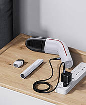 Автомобільний пилосос Usams US-ZB253 Mini Handheld Vacuum Cleaner LEJ Series White, фото 5