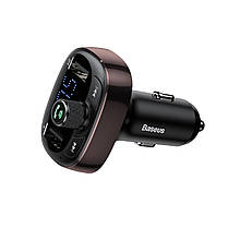 АЗП з FM-модулятором Baseus T typed Wireless MP3 Сharger Dark coffee, фото 3