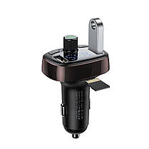 АЗП з FM-модулятором Baseus T typed Wireless MP3 Сharger Dark coffee, фото 4