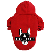 Толстовка для собак на флисе Dog baby красного цвета размер S