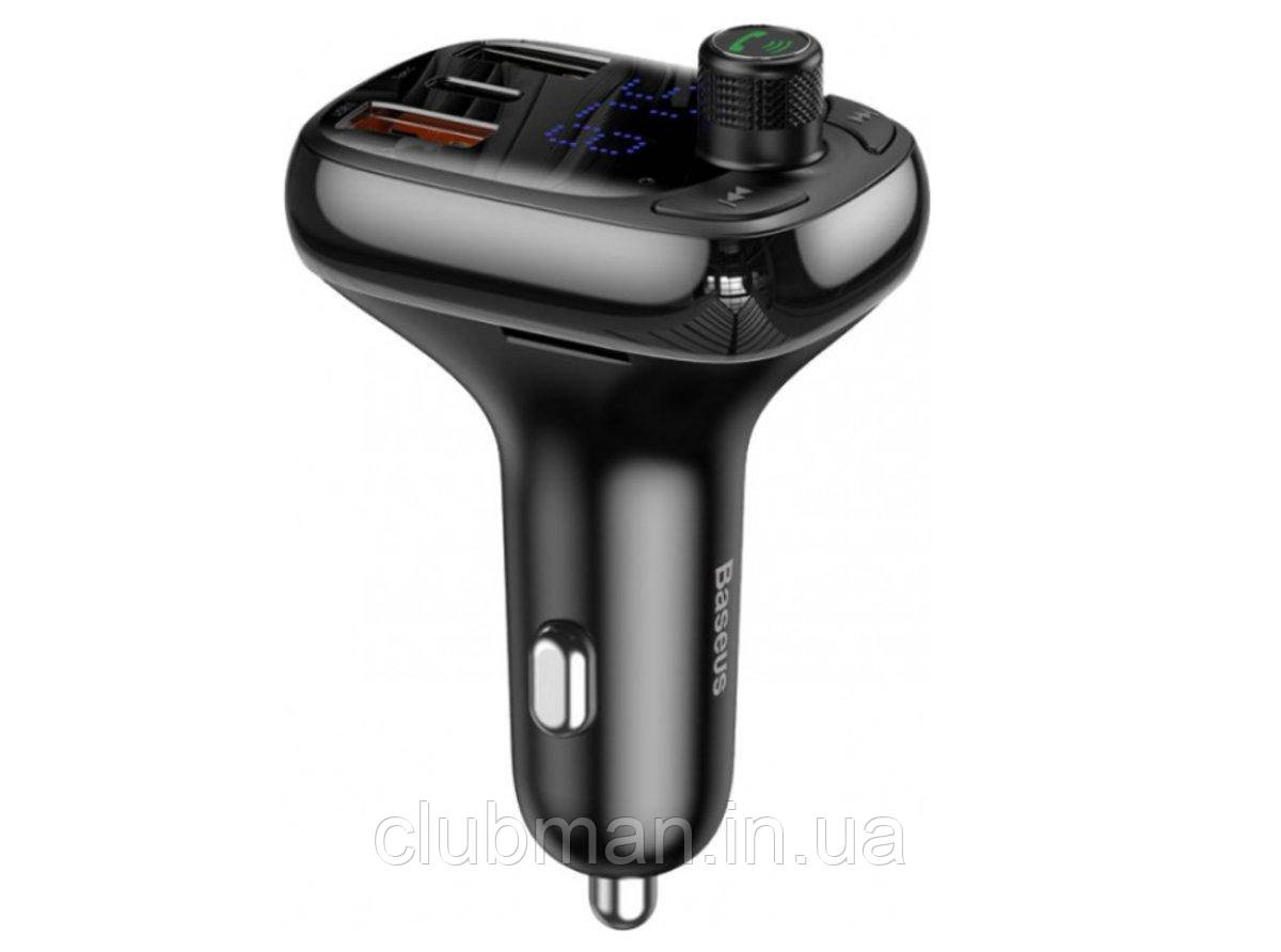 АЗП з FM-модулятором Baseus T typed S-13 Bluetooth MP3 car charger Black