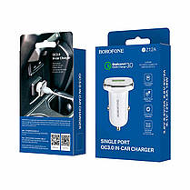 Автомобільний зарядний пристрій BOROFONE BZ12A single port QC3.0 18W White, фото 6