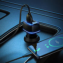 Автомобільний зарядний пристрій BOROFONE BZ14 Max dual port (Micro) Black, фото 4