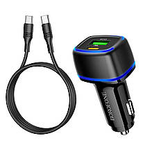 Автомобільний зарядний пристрій BOROFONE BZ14A Mercury PD20W+QC3.0 (Type-C to Type-C) Black, фото 4