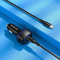 Автомобільний зарядний пристрій BOROFONE BZ14A Mercury PD20W+QC3.0 (Type-C to Type-C) Black, фото 5
