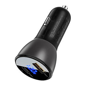 Автомобільний зарядний пристрій ACEFAST B6 metal 63W (USB-A+USB-C) with digital display, фото 4