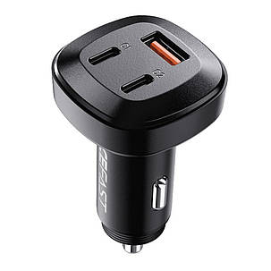 Автомобільний зарядний пристрій ACEFAST B3 66W(USB-C+USB-C+USB-A) three-port metal car charger, фото 1