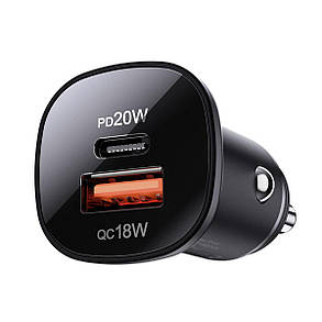 Автомобільний зарядний пристрій ACEFAST B1 mini 38W(USB-C+USB-A) dual-port metal car charger, фото 4