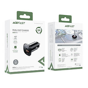 Автомобільний зарядний пристрій ACEFAST B1 mini 38W(USB-C+USB-A) dual-port metal car charger, фото 3
