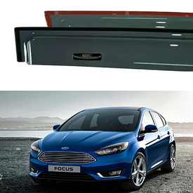 Дефлектори вікон вітровики для авто Ford Focus III седан / хетчбек 2011-2018 (скотч) HIC
