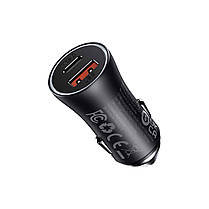 АЗП Baseus Golden Contactor Max Dual Fast Charger Car Charger U+C 60W Dark Gray, фото 4