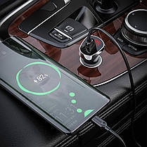 Автомобільний зарядний пристрій BOROFONE BZ15 Auspicious dual port digital display (Type-C), фото 5