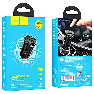 Автомобільний зарядний пристрій HOCO Z44 Leading PD20W+QC3.0 car charger Black, фото 3