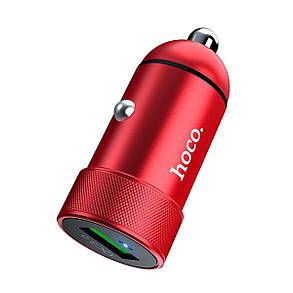 Автомобільний зарядний пристрій HOCO Z32 Speed Up single port QC3.0 car charger Red, фото 1